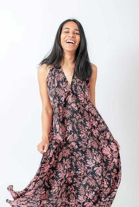 Bodenlanges Alinienkleid Delia